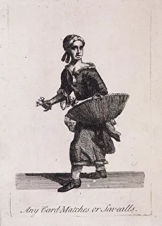 Marcellus Laroon Prints: Any Card Matches or Savealls, Cries of London, c1688