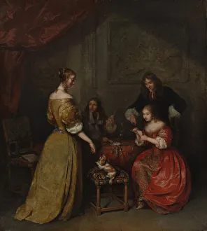 Caspar Netscher Gallery: The Card Party, ca. 1665. Creator: Gaspar Netscher
