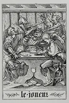 Demon Prints: The Card Player from 'The Dance of Death', 1547, (1877). Creator: Unknown