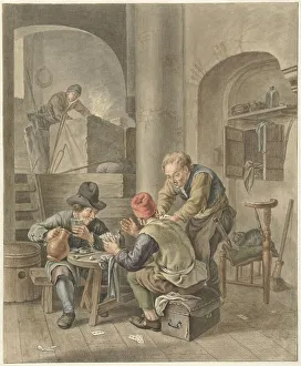 Abraham Delfos Prints: The Card Players, 1741-1820. Creator: Abraham Delfos