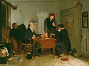 Umbrellas Prints: The Card Players, 1846. Creator: Richard Caton Woodville