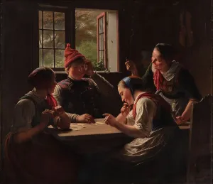 Caps Prints: The card players, 1862 Creator: Julius Exner