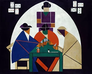 Doesburg Gallery: Card players, 1916-1917. Artist: Doesburg, Theo van (1883-1931)