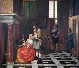 Closed Prints: The Card Players, c1663-1665. Artist: Pieter de Hooch