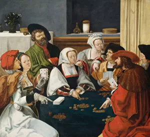 Card Table Gallery: The Card Players, probably c. 1550 / 1599. Creator: Anon