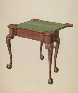 Rosenshield Von Paulin Prints: Card Table, 1940. Creator: M. Rosenshield-von-Paulin