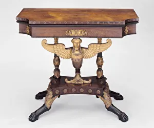 Rosewood Prints: Card Table, c. 1815. Creator: Charles-HonoreLannuier