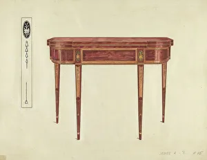 Inlaid Prints: Card Table, c. 1953. Creator: Florence Choate
