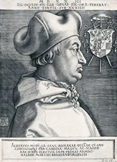 Archbishop Of Mainz Gallery: Cardinal Albrecht of Brandenburg (The Great Cardinal), 1523 (1906). Artist: Albrecht Durer