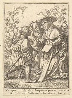 Cardinal, from the Dance of Death, 1651. Creator: Wenceslaus Hollar