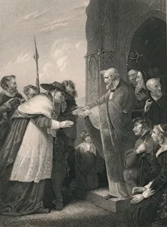 Wolsey Prints: Cardinal Wolsey Entering The Abbey of Leicester, 1530, (mid 19th century). Creator