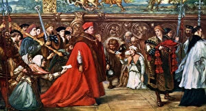 Images Dated 17th August 2007: Cardinal Wolsey Going in Procession to Westminster Hall, 1887, (c1920)