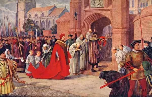 Cardinal Wolsey possibly entering Hampton Court Palace, 1917
