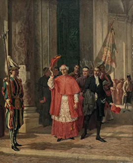 Cardinals Hat Prints: Cardinaux sortant du Vatican par la porte des Suisses