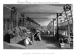 Carding Prints: Carding, drawing and roving cotton, c1830