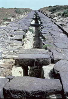 Phoenician Gallery: Cardus Maximus Street with underground conduction of water, in the Phoenician-Punic-Roman