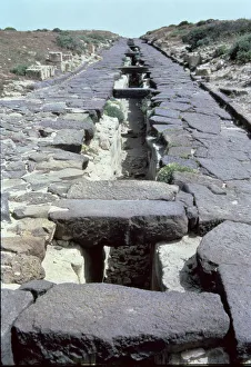 Phoenician Prints: Cardus Maximus Street with underground conduction of water, in the Phoenician-Punic-Roman
