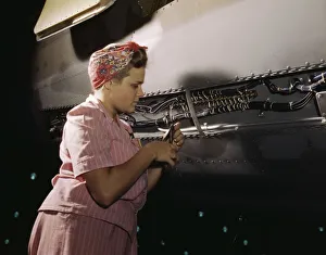 War Production Gallery: With careful Douglas training, women do...Douglas Aircraft Company, Long Beach, Calif. 1942