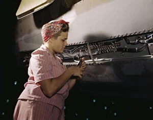 Assembly Line Worker Collection: With careful Douglas training, women do...Douglas Aircraft Company, Long Beach, Calif. 1942