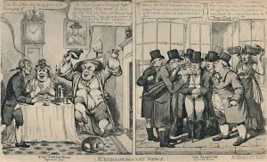 Charles Wright Collection: Caricature by Ansell, Showing Doorway of Lloyds in 1808, 1928. Artists: Ansell, Unknown