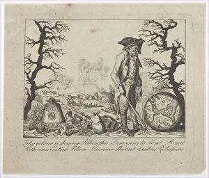 Tricorn Collection: Caricature and hidden silhouette representations of Lafayette and others, 18th cen
