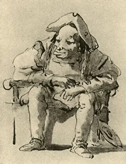 Von Hadeln Prints: Caricature of a man seated, mid 18th century, (1928). Artist: Giovanni Battista Tiepolo