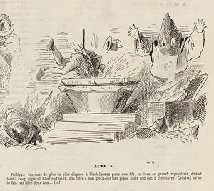 Caricature to the Opera Don Carlos by Giuseppe Verdi. Paris, Theatre de l Opera-Le Peletier, 11. 03. 1