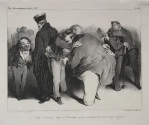 Aubert Prints: Caricature, plate 439: We are all honest men, so let us embrace and be done with it, 1834