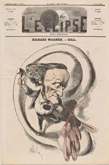 Gill Prints: Caricature of Richard Wagner in L Eclipse, 1869