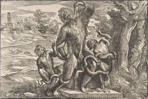 Hairy Prints: Caricature of the scuptural group