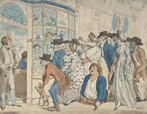 Shopkeeper Gallery: Caricature Shop of Piercy Roberts, 28 Middle Row, Holborn, 1801. Creator: Piercy Roberts