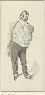 Bourgeoisie Prints: Caricature of a standing man, 1809-1877. Creator: Henry Bonaventure Monnier
