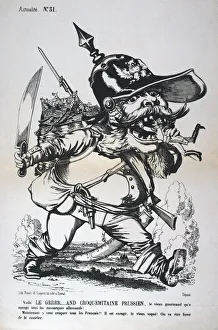 Conqueror Prints: Caricature of Wilhelm I of Prussia, Franco-Prussian war, 1870-1871