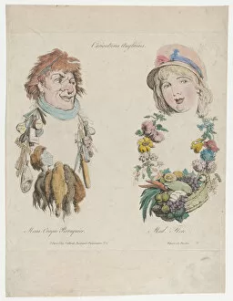 Thomas Rowlandson Gallery: Caricatures Anglaises: Monsieur Craque Perruquier et Mademoiselle Flore, afte... after August 1800
