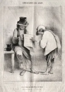 1804 1859 Prints: Caricatures du jour: La Lecture des mysteres de Paris