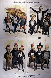Magazines Collection: Caricatures of the Government Ministers, published in La Madeja, No. 4, Barcelona 30 January 1875