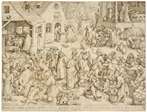 Brown Indian Ink On Paper Gallery: Caritas (Charity), 1559. Artist: Bruegel (Brueghel), Pieter, the Elder (ca 1525-1569)