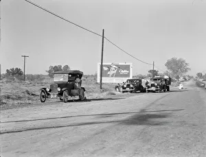 Convoy Prints: Three carloads of Mexicans headed for the Imperial Valley to harvest peas