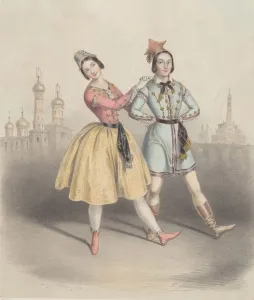 Pugni Prints: Carlotta Grisi (1819-1899) and Jules Perrot (1810-1892) in La Polka by Cesare Pugni