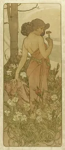 The carnation (From the Series Flowers), 1898. Creator: Mucha, Alfons Marie (1860-1939)