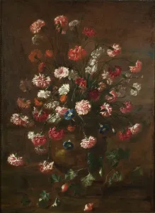 Carnations Prints: Carnations in an Urn. Creator: Karel van Vogelaer