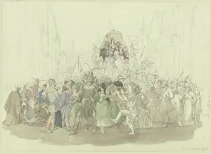 Parade Prints: Carnival procession based on Karl Spindler's novel 'The Jew', 19th century