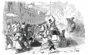 Bombs Prints: The Carnival at Rome - Explosion of a Hand-Grenade in the Carriage of the Prince of Musignano