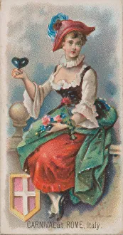 And Sons Prints: Carnival at Rome, Italy, from the Holidays series (N80) for Duke brand cigarettes, 1890