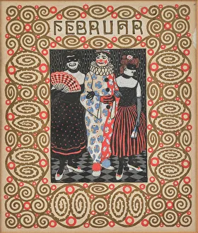 Carnival Prints: Carnival scene. Monthly newsletter: February. Creator: Krenek, Carl (1880-1949)