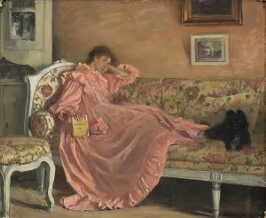Chaise Longue Prints: Carola Sitting on the Sofa, 1899. Creator: Gustaf Cederström
