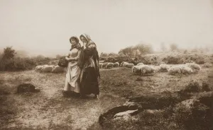 Shepherdesses Prints: Carolling, 1887, printed January 1890. Creator: Henry Peach Robinson