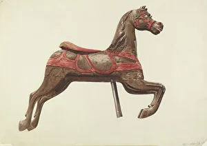 Bent Mildred E Prints: Carousel horse, 1935/1942. Creator: Mildred E Bent