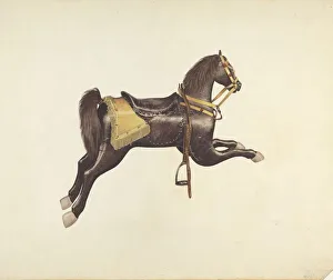 Carousel Prints: Carousel Horse, 1938. Creator: Henry Tomaszewski