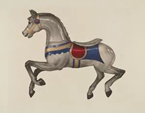Cheerful Gallery: Carousel Horse, c. 1939. Creator: Dorothy Handy